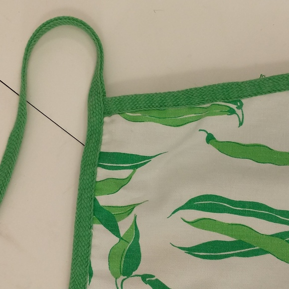 Vintage Chili Peppers Wrap Skirt Fun Print 70s 80s Cotton Midi Bright Green - Picture 8 of 8